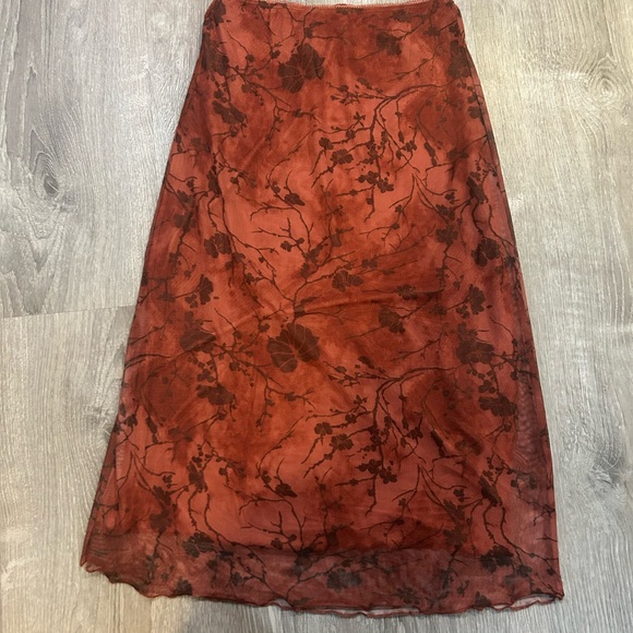 Cider Dresses & Skirts - Cider Floral Lace overlay Skirt - orange size small
